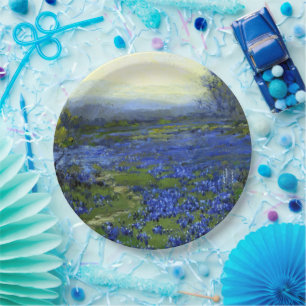 Morgen in den Bluebonnets Pappteller