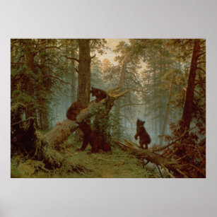 Morgen in einem Kiefernwald, 1889 Poster