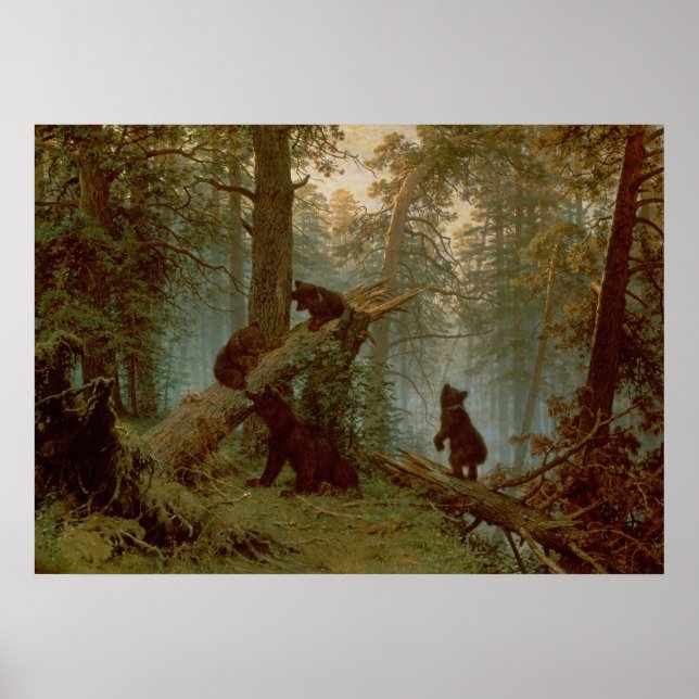 Morgen in einem Kiefernwald, 1889 Poster (Vorne)