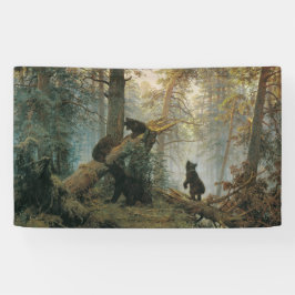 Morgen in einem Kiefernwald (Bären im Wald) Banner