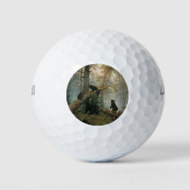 Morgen in einem Kiefernwald (Bären im Wald) Golfball