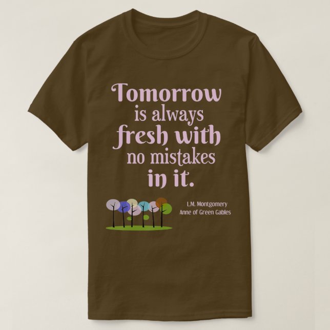 Morgen ist frische Anne von Green Gables Buch Zita T-Shirt (Design vorne)