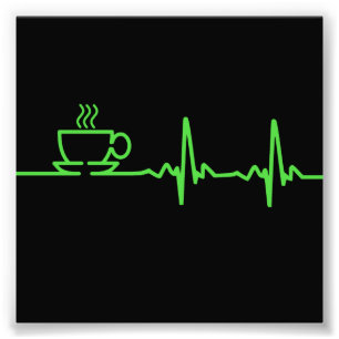 Morgen-Kaffee-Herzschlag EKG Fotodruck