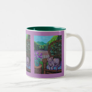 Morgen mit Cleo-Tasse Zweifarbige Tasse
