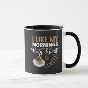 Morgen mit dem Heiligen Geist und dem Kaffeehaus Tasse