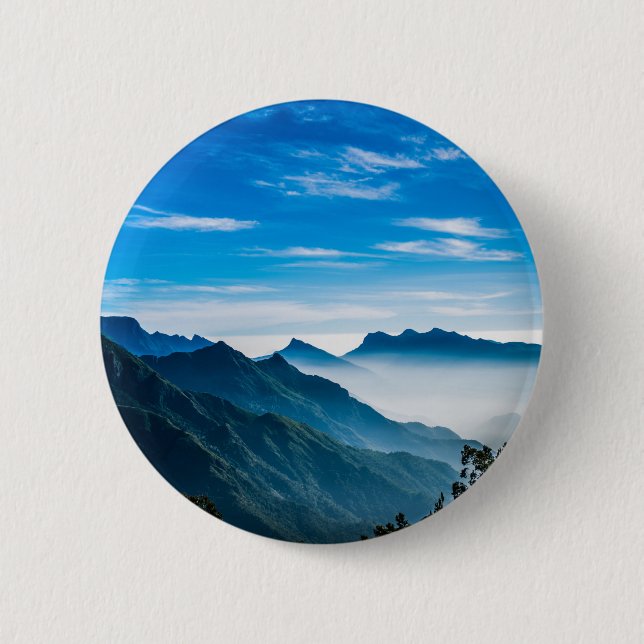 Morgen-Nebel am Berg Button (Vorderseite)