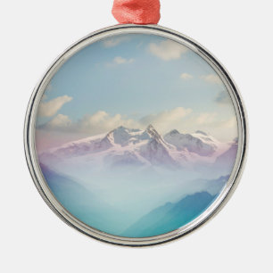 Morgen-Nebel in einem alpinen Tal Ornament Aus Metall