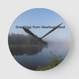 Morgen Nebel  Runde Wanduhr