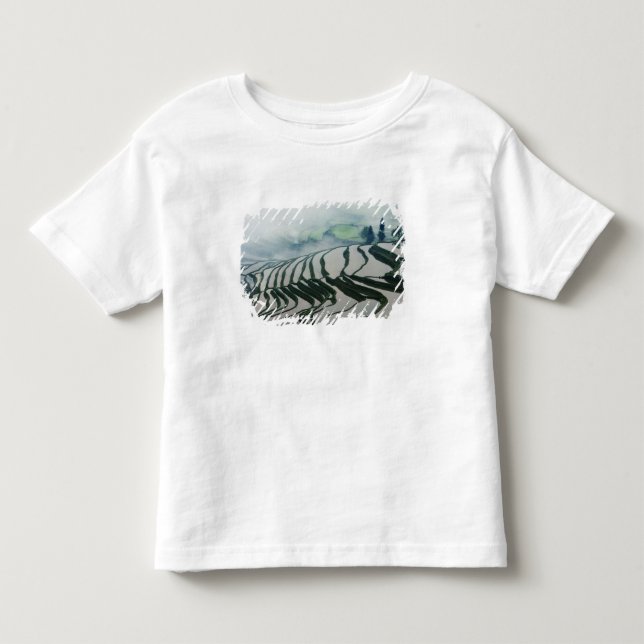 Morgen-Nebel über Reis-Feldern Kleinkind T-shirt (Vorderseite)