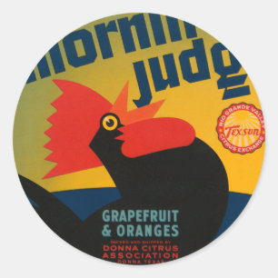 Morgen Richter Grapefruit und Orangen Runder Aufkleber