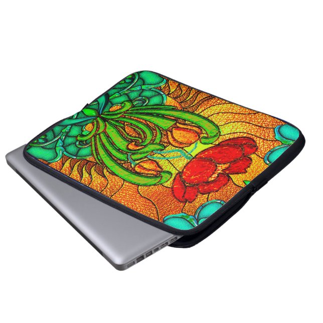Morgen-Rose - Neopren-Laptop-Hülse Laptopschutzhülle (Vorne Knopf)