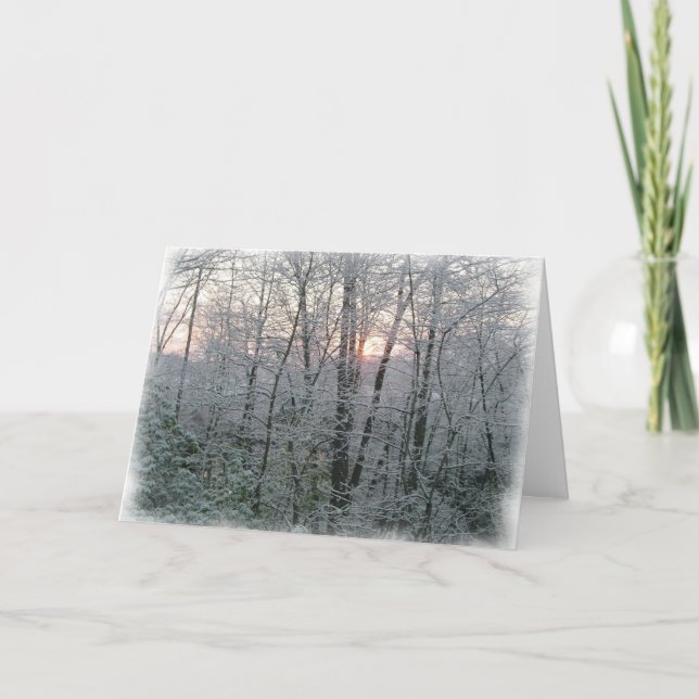 Morgen-Schnee Feiertagskarte (Vorderseite)