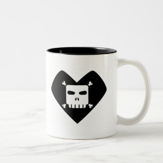 Morgen-Sorgen - Schädel-Herz Zweifarbige Tasse