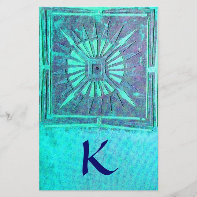 MORGEN STAR MONOGRAM , blaue Turquase (Vorderseite)