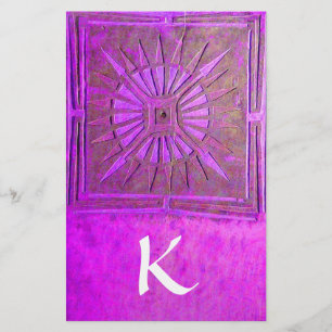 MORGEN STAR MONOGRAM, violett lila weiß Briefpapier