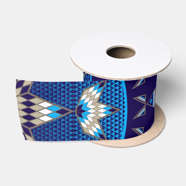Morgen-SternTipi (blau) Satinband (Spule)