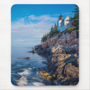 Morgen Sun am Bass-Hafen-Leuchtturm Mousepad