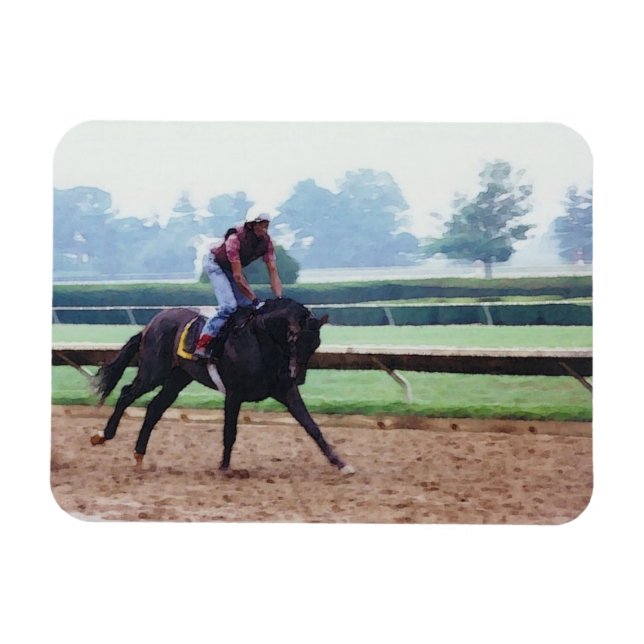 Morgenarbeit - Rennpferdmagnet Magnet (Horizontal)