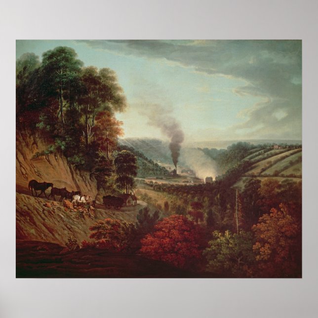 Morgenblick von Coalbrookdale, 1777 Poster (Vorne)