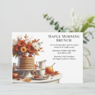 Morgenbrunch   Pfannkuchen & Ahornsirup Gemütliche Einladung