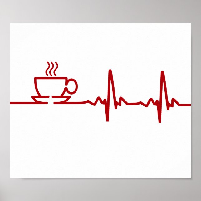Morgencoffee Heartbeat EKG Poster (Vorne)