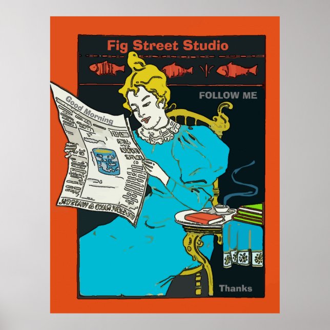 Morgencoffee Vintag Lady Poster (Vorne)