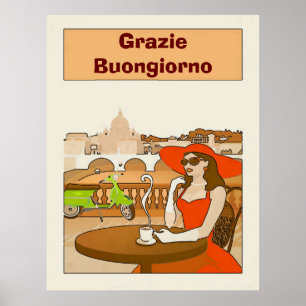 Morgencoffee Vintag Lady Poster