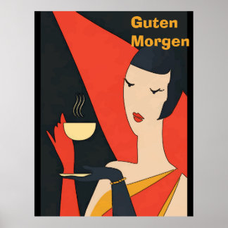 Morgencoffee Vintag Lady Poster