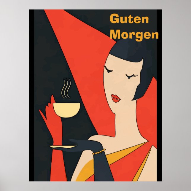 Morgencoffee Vintag Lady Poster (Vorne)