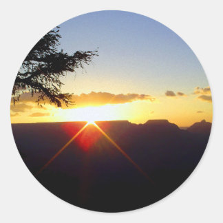 Morgendämmerung am Grand Canyon Runder Aufkleber