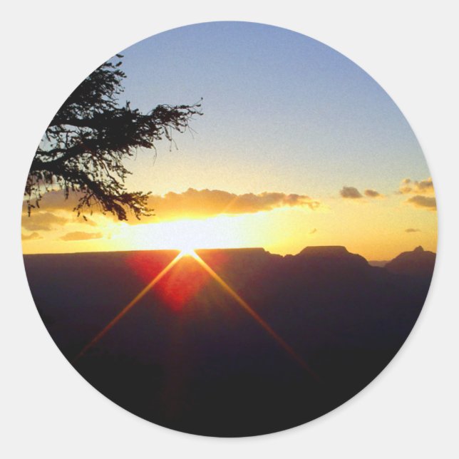 Morgendämmerung am Grand Canyon Runder Aufkleber (Vorderseite)