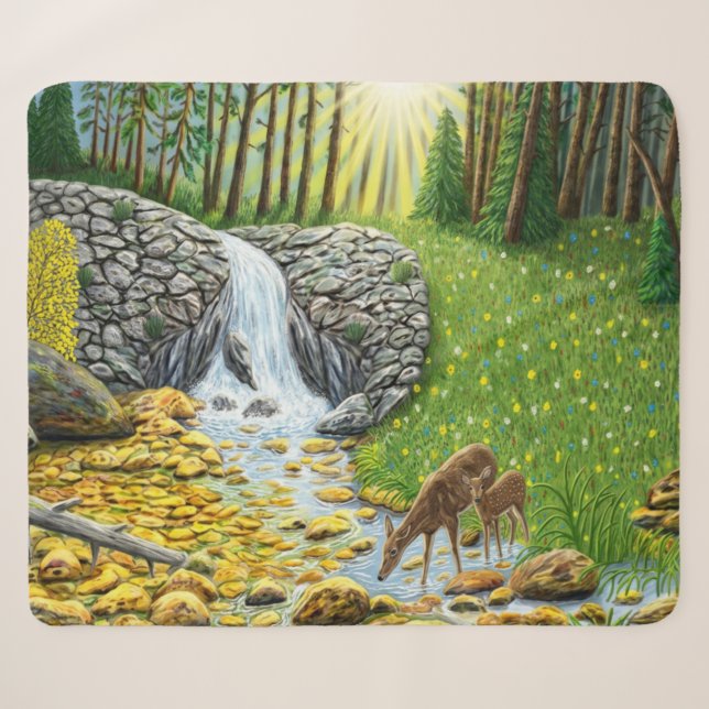 Morgendämmerung auf der Wald-Fliesblanke Sherpadecke (Vorderseite (Horizontal))