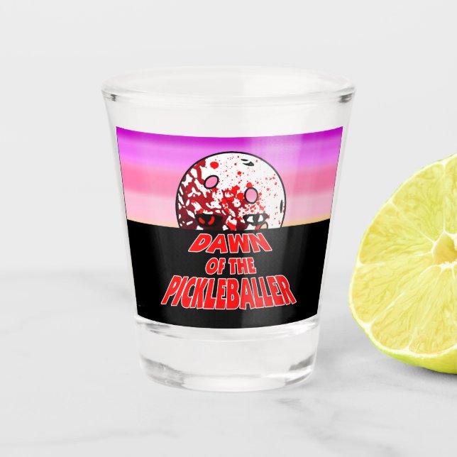 Morgendämmerung des Halloween-Horrors Zombie Schnapsglas (Vorderseite)