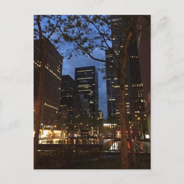 Morgendämmerung im Rockefeller Center Midtown NYC Postkarte (Vorderseite)