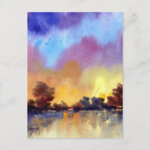 Morgendämmerung in der Aquarellpostkarte Postkarte