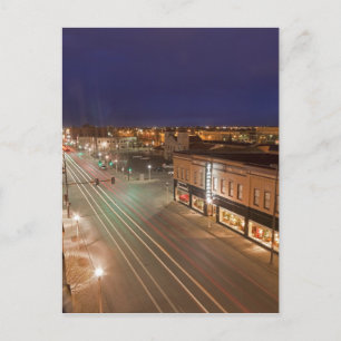 Morgendämmerung in der Main Street von Bismarck, N Postkarte
