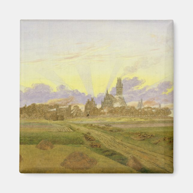 Morgendämmerung in Neubrandenburg Magnet (Vorne)