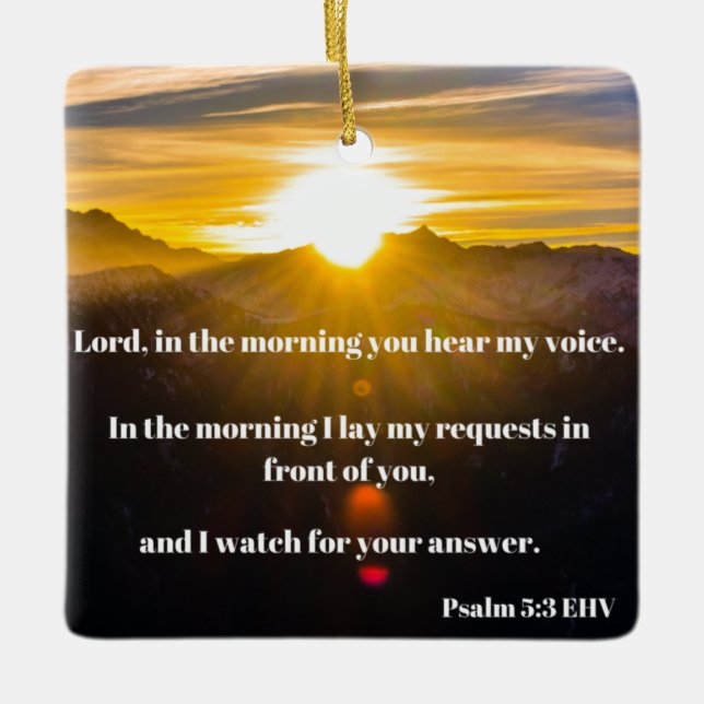 Morgengebet Psalm 5 Buch Verse Keramikornament (Vorderseite)