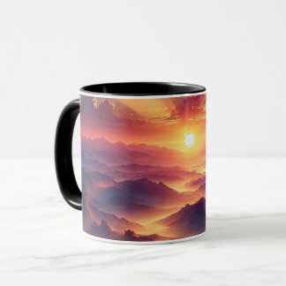 Morgengetränk mit einer Sonnenaufgang Touch. Tasse