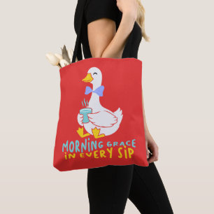 Morgengrauen in jedem Sip Niedlich Duckkaffee Tee Tasche