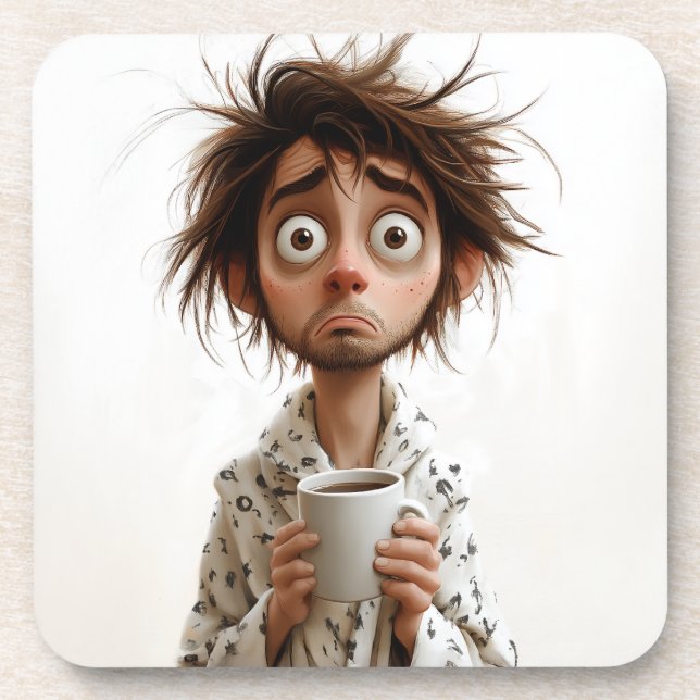 Morgengrauen: Kaffee zuerst, Fragen später Getränkeuntersetzer (Vorderseite)