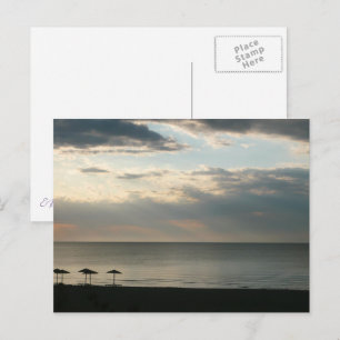 Morgenhimmel über Strand in Griechenland Landschaf Postkarte