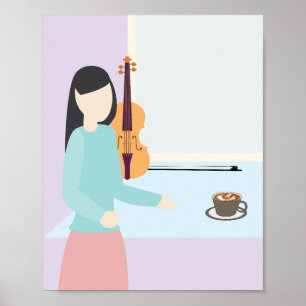 Morgenkaffee am Fenster Poster