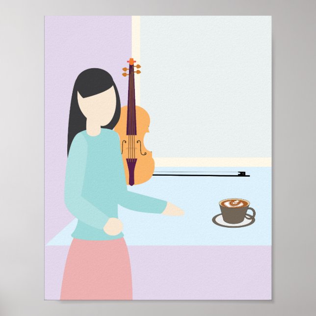 Morgenkaffee am Fenster Poster (Vorne)