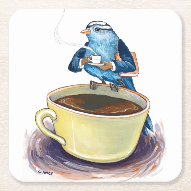 Morgenkaffee Getweetet Untersetzer (Vorderseite)