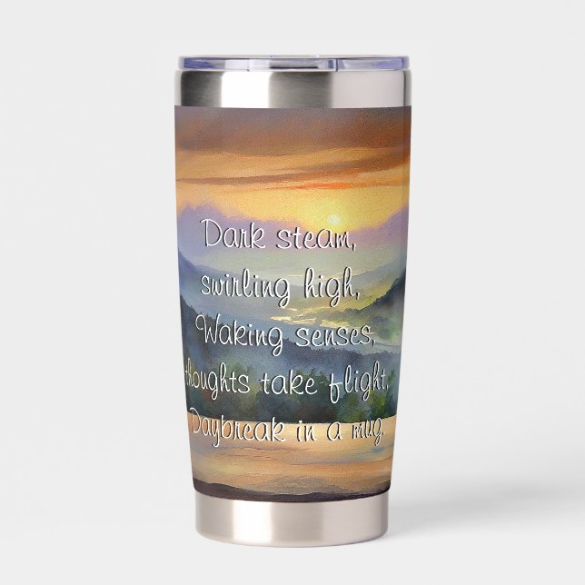 Morgenkaffee Haiku  Thermobecher (Vorderseite)