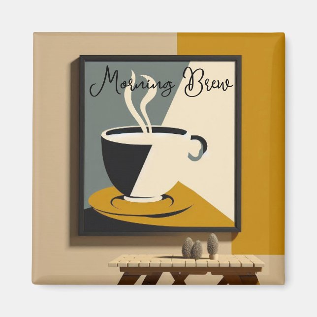 Morgenkaffee-Wecker-Dekor Magnet (Vorne)