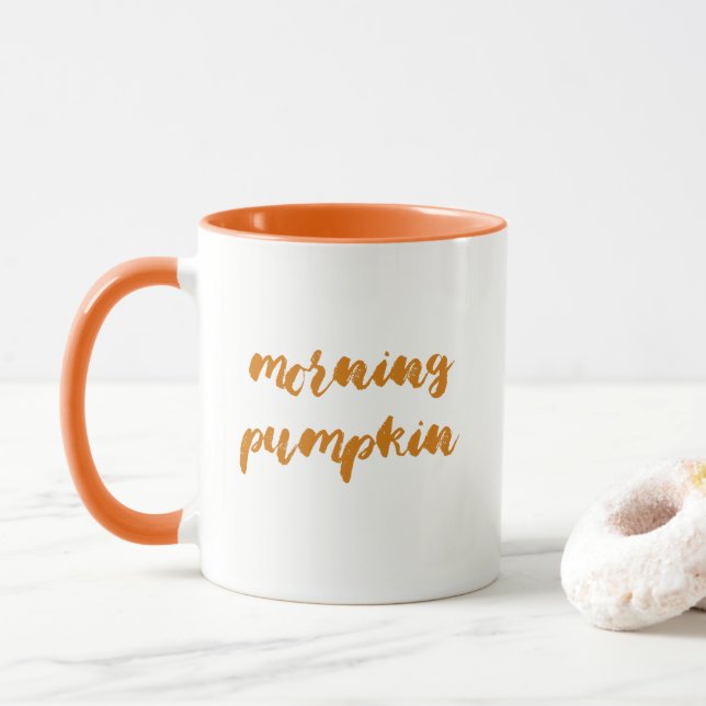Morgenkürbis-Tasse Tasse (Mit Donut)