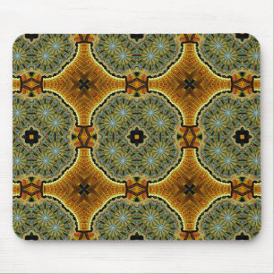 Morgenmarkt Grünes geometrisches Muster Mousepad