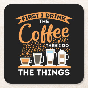 Morgenmotivation Boost - Mantra für Kaffeeliebhabe Rechteckiger Pappuntersetzer